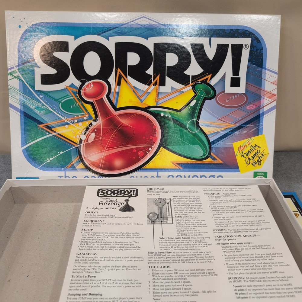 Sorry! The Game of Sweet Revenge Parker Brothers Board Game 2005 Edition 00390 - Picture 4 of 6
